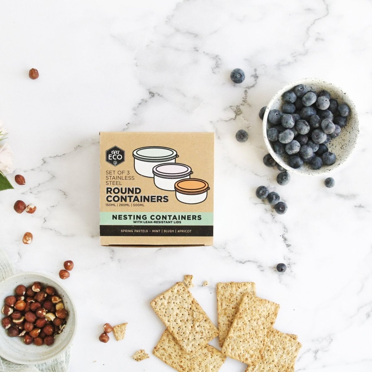 Ever ECO Stainless Steel Round Containers - Spring Pastels Set of 3 - Ever ECO - 2 - Baby & Kids - ThePharmacy