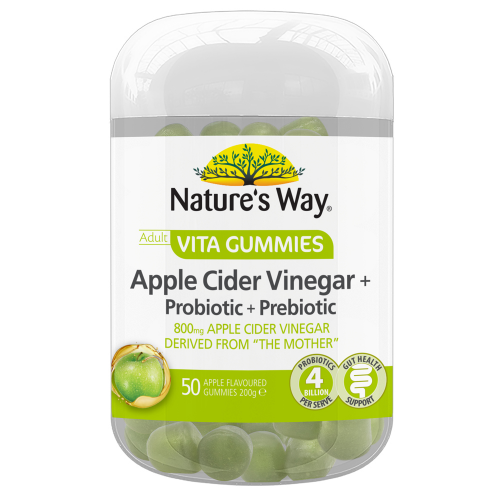 NATURE'S WAY - Adult Vita Gummies Apple Cider Vinegar + Probiotic + Prebiotic - 50 Gummies