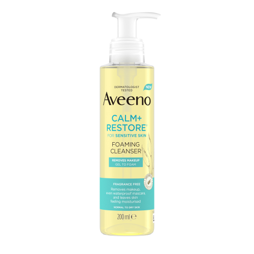 Aveeno Face Calm + Restore Sensitive Skin Foaming Cleanser 200mL