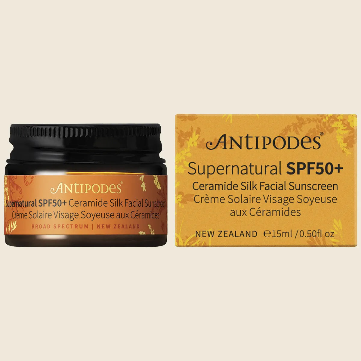 Antipodes Supernatural SPF50+ Ceramide Silk Facial Sunscreen MINI 15ml