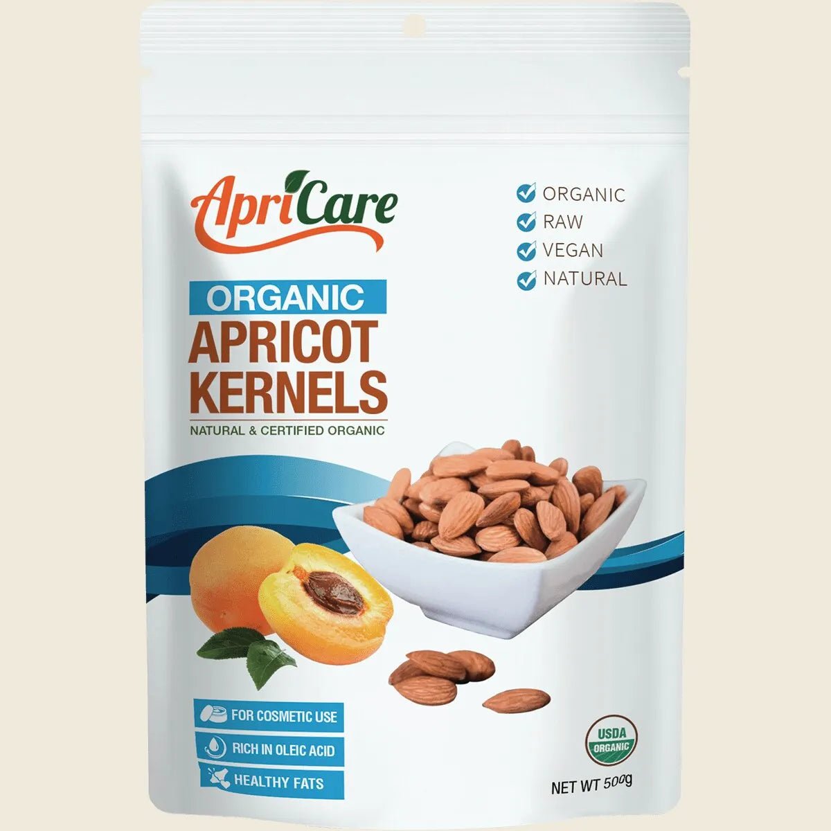 Apricot Kernels Organic Raw 500g - Apricare - 1 - ThePharmacy