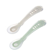 BEABA - 2nd Stage Soft Silicone Spoon with case - Velvet Grey/Sage Green - ThePharmacy - 1 - ThePharmacy