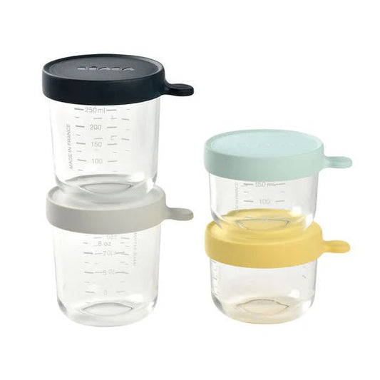 BEABA - Glass Baby Food Storage Containers Set of 4 - Pastel - ThePharmacy - 1 - Baby & Kids - ThePharmacy