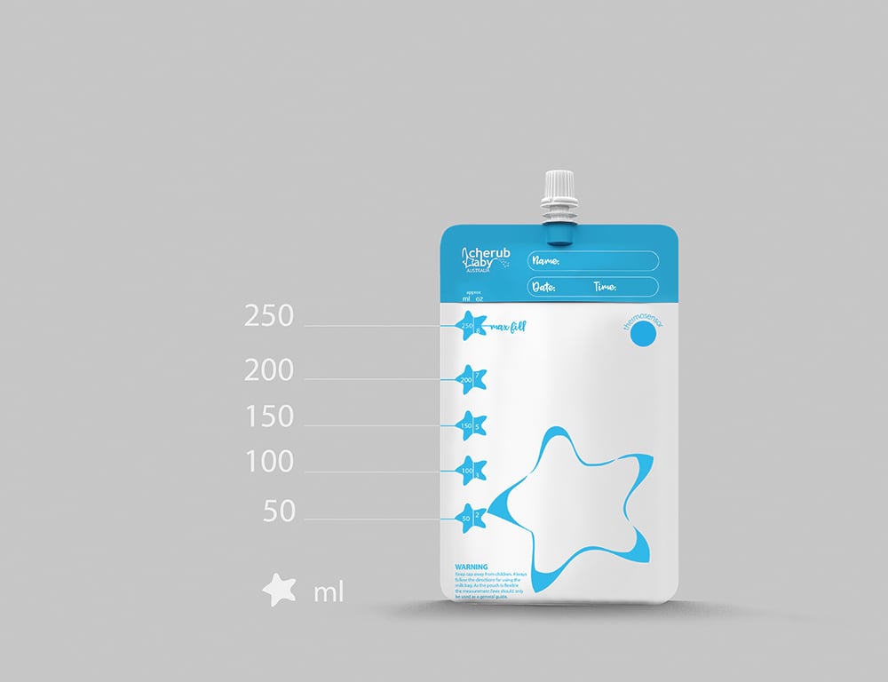 Cherub Baby Breast Milk Storage Bags 50 pack 250ml - Carbon Neutral Single Use - ThePharmacy