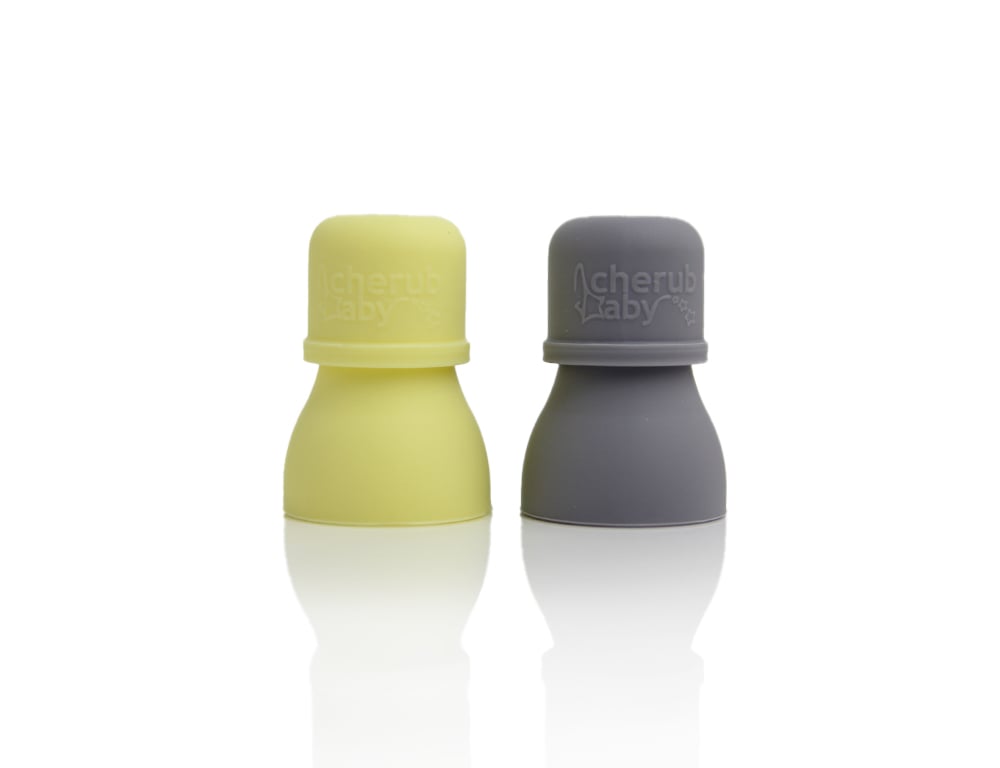 Cherub Baby Food Pouch Spouts - Lemon & Grey 2pk - Cherub Baby - 1 - Baby & Kids - ThePharmacy