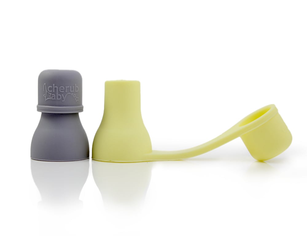 Cherub Baby Food Pouch Spouts - Lemon & Grey 2pk - Cherub Baby - 2 - Baby & Kids - ThePharmacy