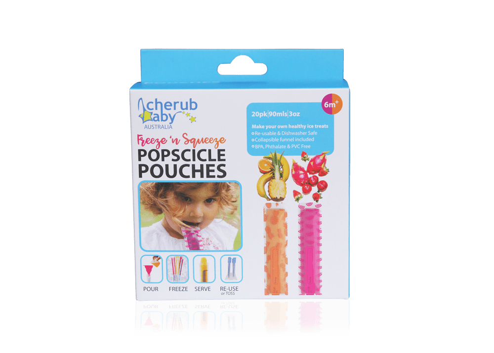 Cherub Baby Freeze n Squeeze Ice Pop Pouches - Neon Melon & Hot Pineapple 20pk - Cherub Baby - 9 - Baby & Kids - ThePharmacy