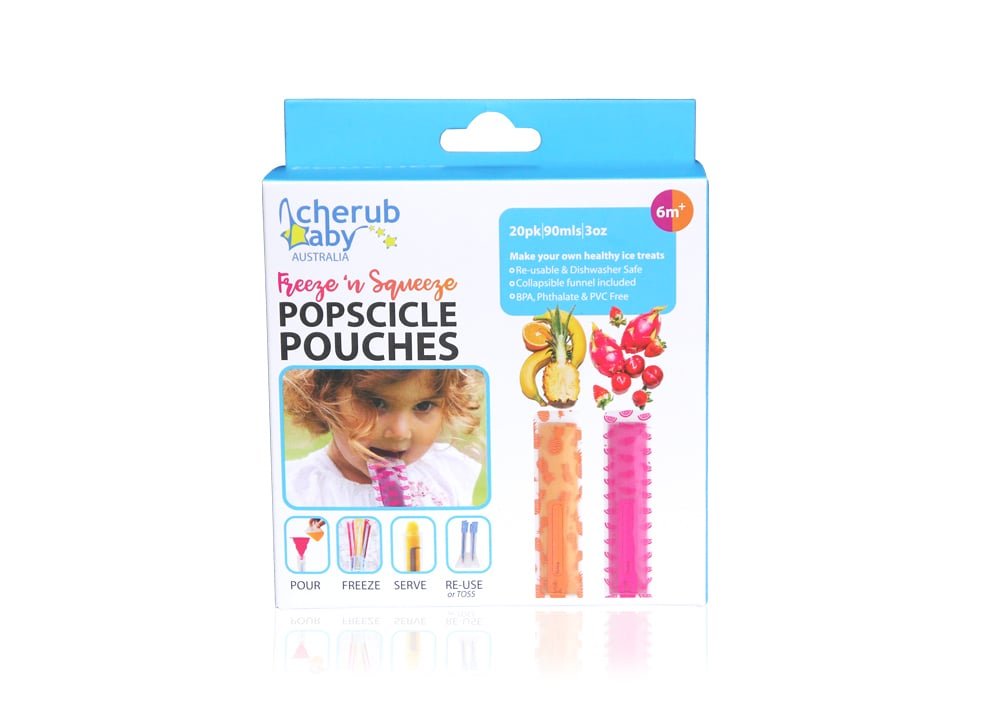 Cherub Baby Freeze n Squeeze Ice Pop Pouches - Neon Melon & Hot Pineapple 20pk - Cherub Baby - 8 - Baby & Kids - ThePharmacy