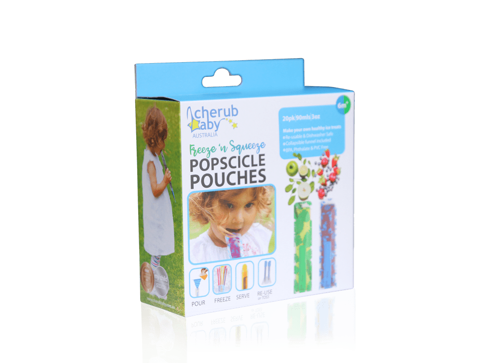 Cherub Baby Freeze n Squeeze Ice Pop Pouches - Toucan Blue & Rainforest Green 20pk - Cherub Baby - 9 - Baby & Kids - ThePharmacy