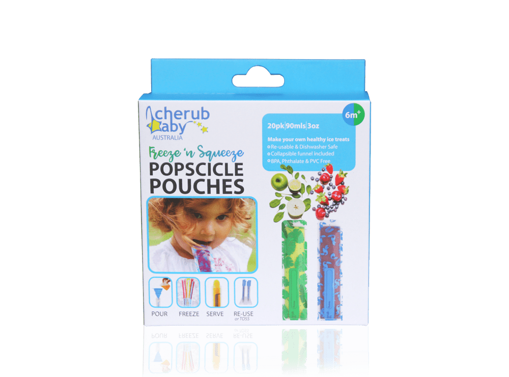 Cherub Baby Freeze n Squeeze Ice Pop Pouches - Toucan Blue & Rainforest Green 20pk - Cherub Baby - 11 - Baby & Kids - ThePharmacy