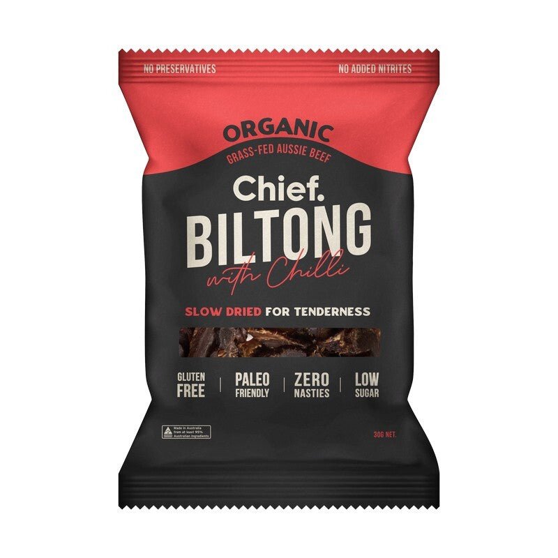 CHIEF NUTRITION - Grass Fed Biltong 30g | 12 Pack - 5 OPTIONS - CHIEF NUTRITION - 3 - Diet & Fitness - ThePharmacy