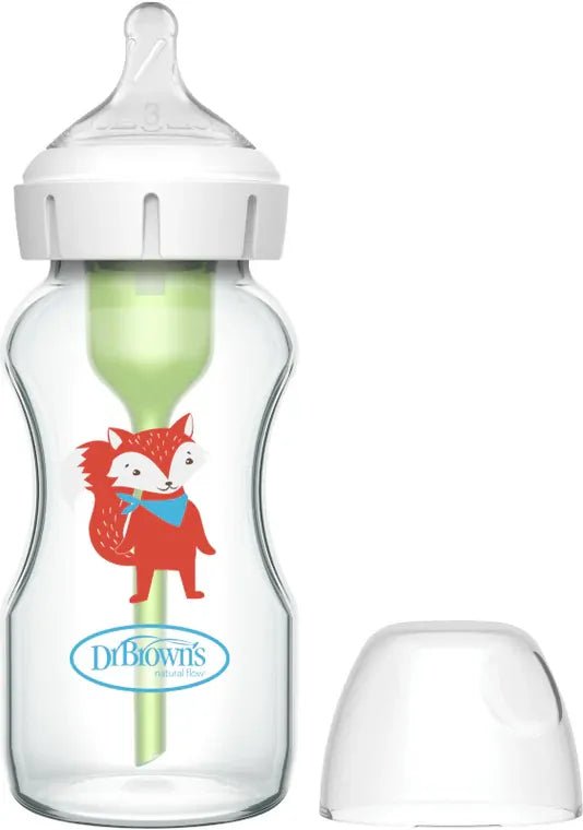 Dr Brown’s Options+ GLASS Wide Neck 270mL Baby Bottle (with Level 3 Teat) - Dr Brown's - 1 - Baby & Kids - ThePharmacy