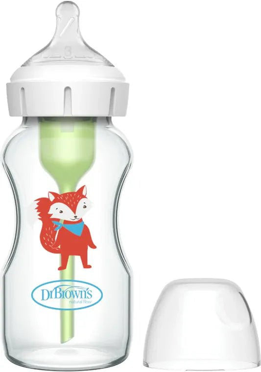 Dr Brown’s Options+ GLASS Wide Neck 270mL Baby Bottle (with Level 3 Teat) - Dr Brown's - 1 - Baby & Kids - ThePharmacy