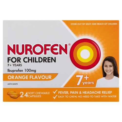 NUROFEN - For Children 7+ Years Chewable Capsules Orange Flavour - 2 SIZES - Nurofen - 2 - Health - ThePharmacy
