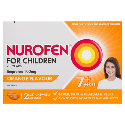 NUROFEN - For Children 7+ Years Chewable Capsules Orange Flavour - 2 SIZES - Nurofen - 1 - Health - ThePharmacy
