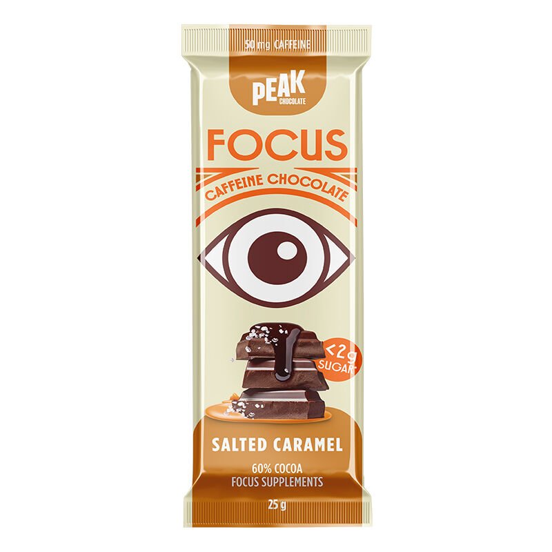PEAK CHOCOLATE - Focus Chocolate Bar - Salted Caramel 25g | 14 Pack - PEAK CHOCOLATE - 1 - Diet & Fitness - ThePharmacy