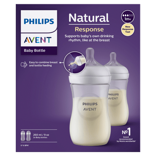 PHILIPS AVENT - Natural Response Baby Bottle 260ml - 2 OPTIONS - Philips Avent - 2 - Baby & Kids - ThePharmacy