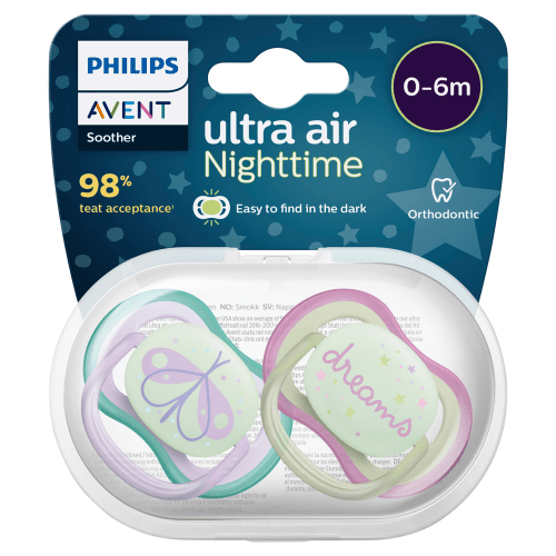 PHILIPS AVENT - Ultra Air Mixed Nighttime Glow Soother 0 - 6 Months | 2 Pack - Philips Avent - 2 - Baby & Kids - ThePharmacy