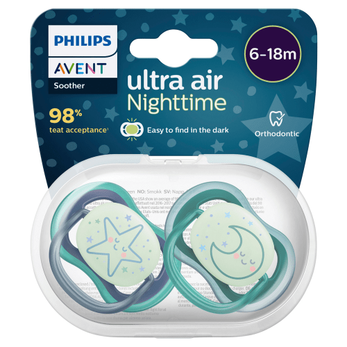 PHILIPS AVENT - Ultra Air Mixed Nighttime Glow Soother 6 - 18 Months | 2 Pack - Philips Avent - 2 - Baby & Kids - ThePharmacy