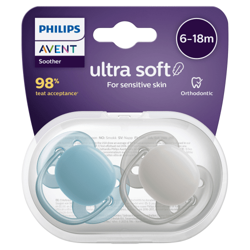 PHILIPS AVENT - Ultra Soft Mixed Soother 6 - 18 Months | 2 Pack - Plain - Philips Avent - 2 - Baby & Kids - ThePharmacy