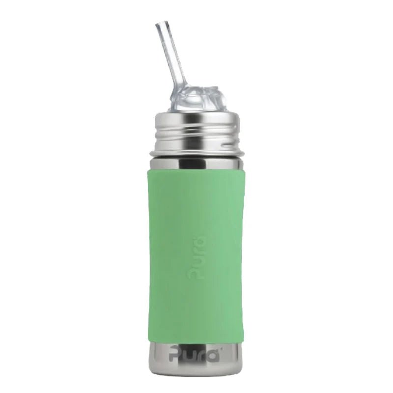PURA KIKI - 325mL Straw Bottle - Stainless Steel with Sleeve - 7 COLOURS - Pura - 1 - Baby & Kids - ThePharmacy