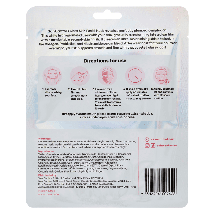 SKIN CONTROL Glass Skin Facial Mask Collagen - Skin Control - 2 - Beauty & Essentials - ThePharmacy