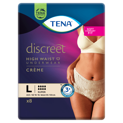 TENA - Discreet High Waist Underwear | Super Crème | Twin Pack - 2 SIZES - TENA - 2 - Health - ThePharmacy