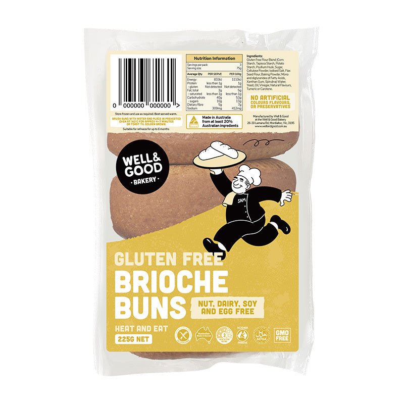 WELL & GOOD - Gluten Free Brioche Buns 225g | 8 Pack - WELL & GOOD - 1 - Diet & Fitness - ThePharmacy