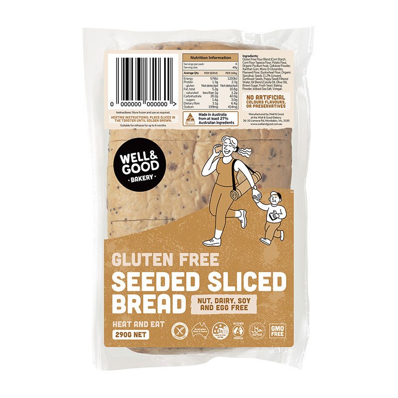 WELL & GOOD - Gluten Free Sliced Seeded Bread 290g | 8 Pack - WELL & GOOD - 1 - Diet & Fitness - ThePharmacy