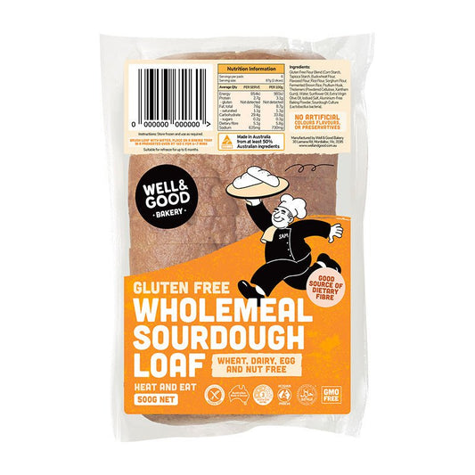 WELL & GOOD - Gluten Free Wholemeal Sourdough Loaf 500g | 8 Pack - WELL & GOOD - 1 - Diet & Fitness - ThePharmacy