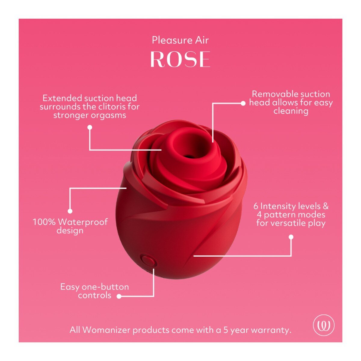 Womanizer Rose Pleasure Air Clitoral Stimulator - Womanizer - 4 - Sexual Health - ThePharmacy