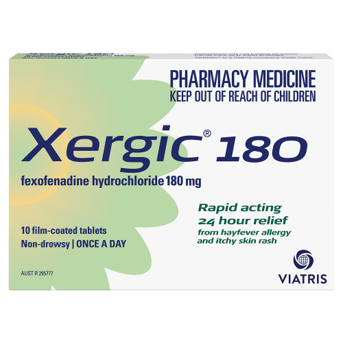 XERGIC - Hayfever, Allergy & Rash 180mg Tablets - 3 OPTIONS - VIATRIS - 1 - Health - ThePharmacy