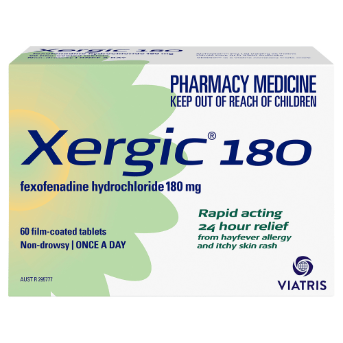XERGIC - Hayfever, Allergy & Rash 180mg Tablets - 3 OPTIONS - VIATRIS - 3 - Health - ThePharmacy