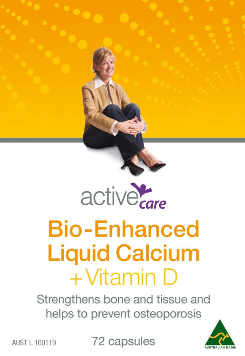 Active Care Bio Enhanced Liquid Calcium + Vitamin D 72 Capsules - Active Care - 1 - Vitamins - ThePharmacy