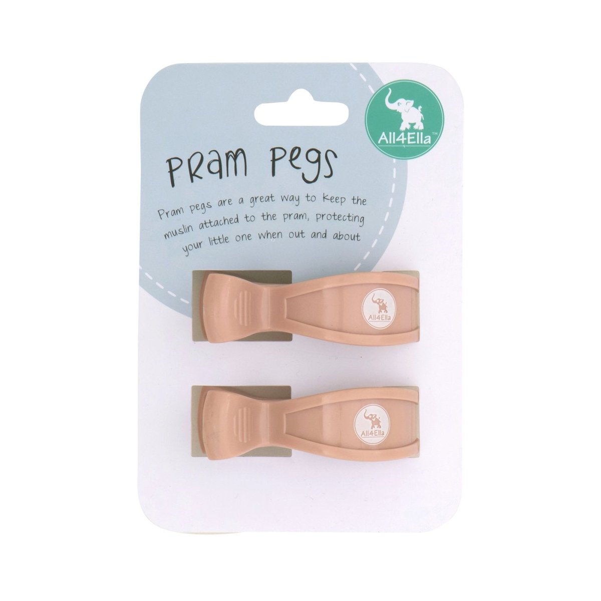 All4Ella Pram Pegs 2 Pack - Peach - All4Ella - 1 - Baby & Kids - ThePharmacy