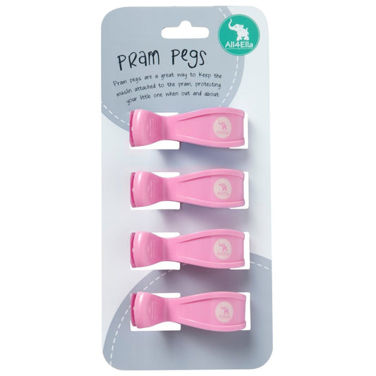 All4Ella Pram Pegs 4 Pack - Pink Pastel - All4Ella - 1 - Baby & Kids - ThePharmacy