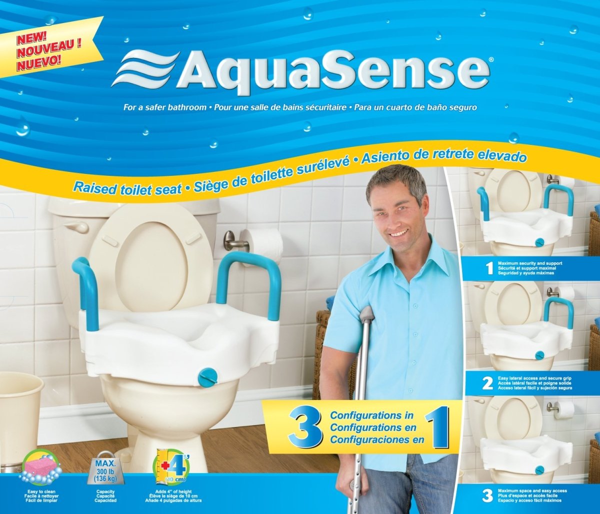 Aquasense 3 - in - 1 Raised Toilet Seat - Aquasense - 3 - Health - ThePharmacy