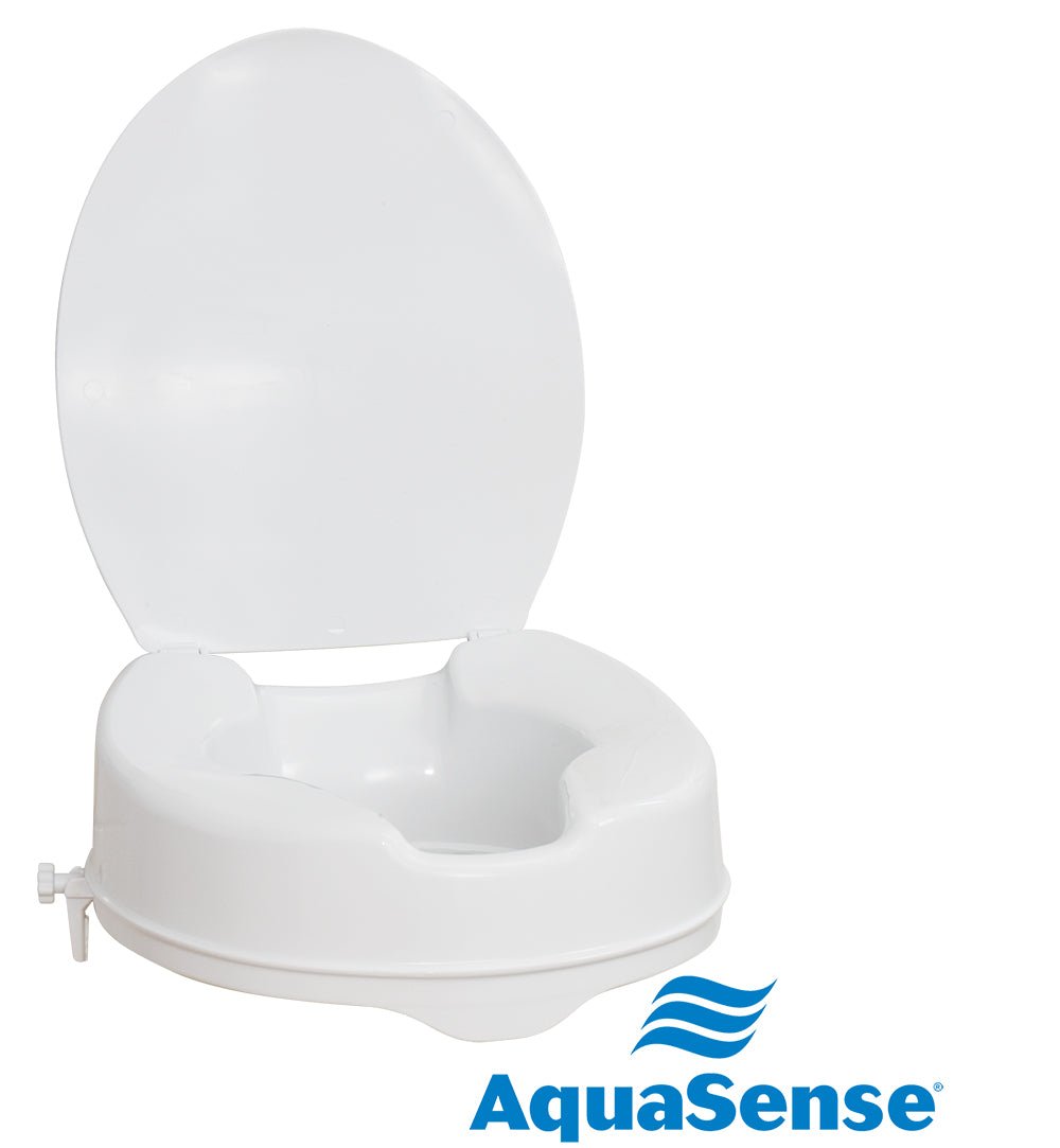 Aquasense Toilet Seat Raised with Lid - 10.2cm - Aquasense - 1 - Health - ThePharmacy