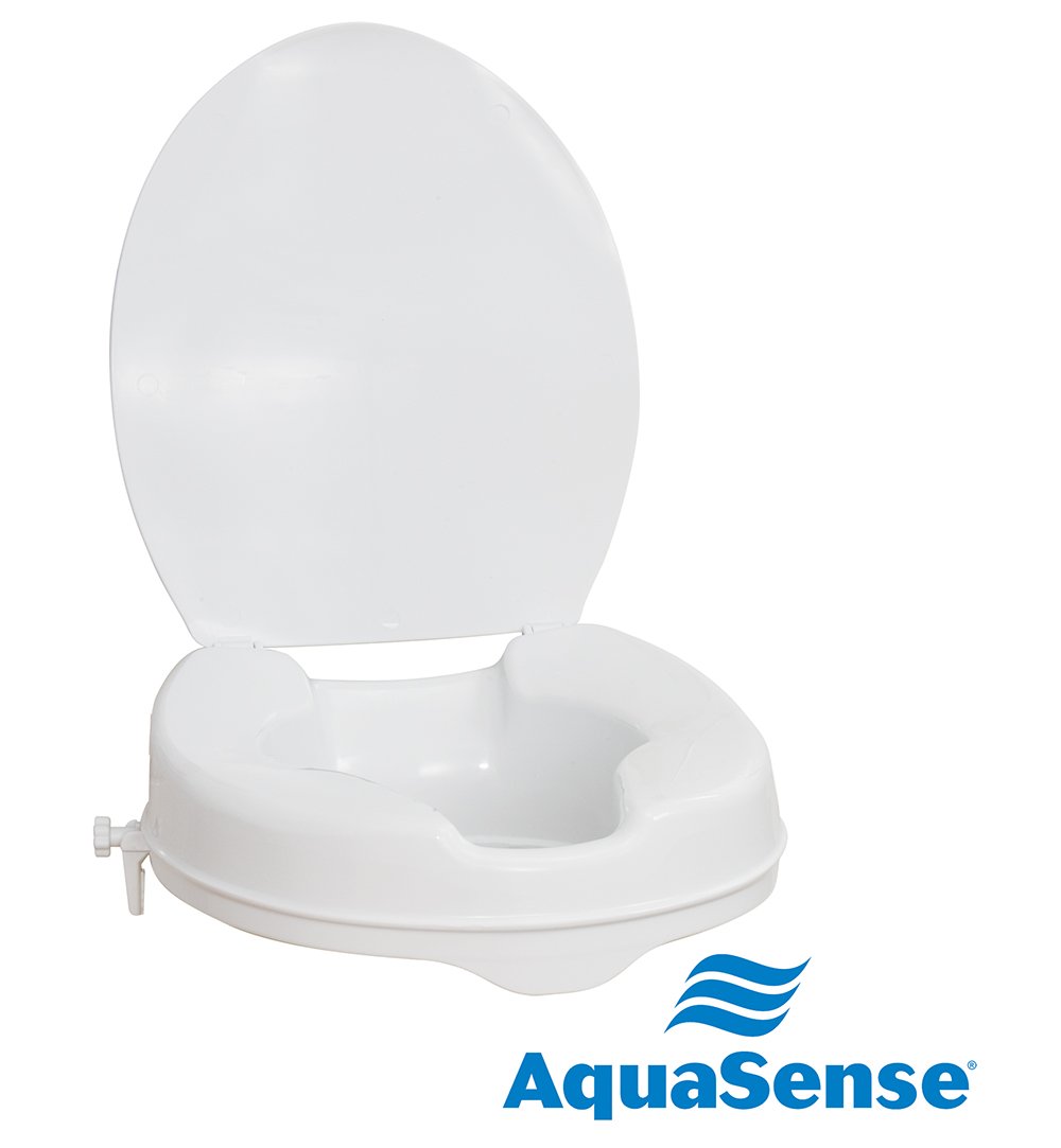 Aquasense Toilet Seat Raised with Lid - 5cm - Aquasense - 1 - Health - ThePharmacy