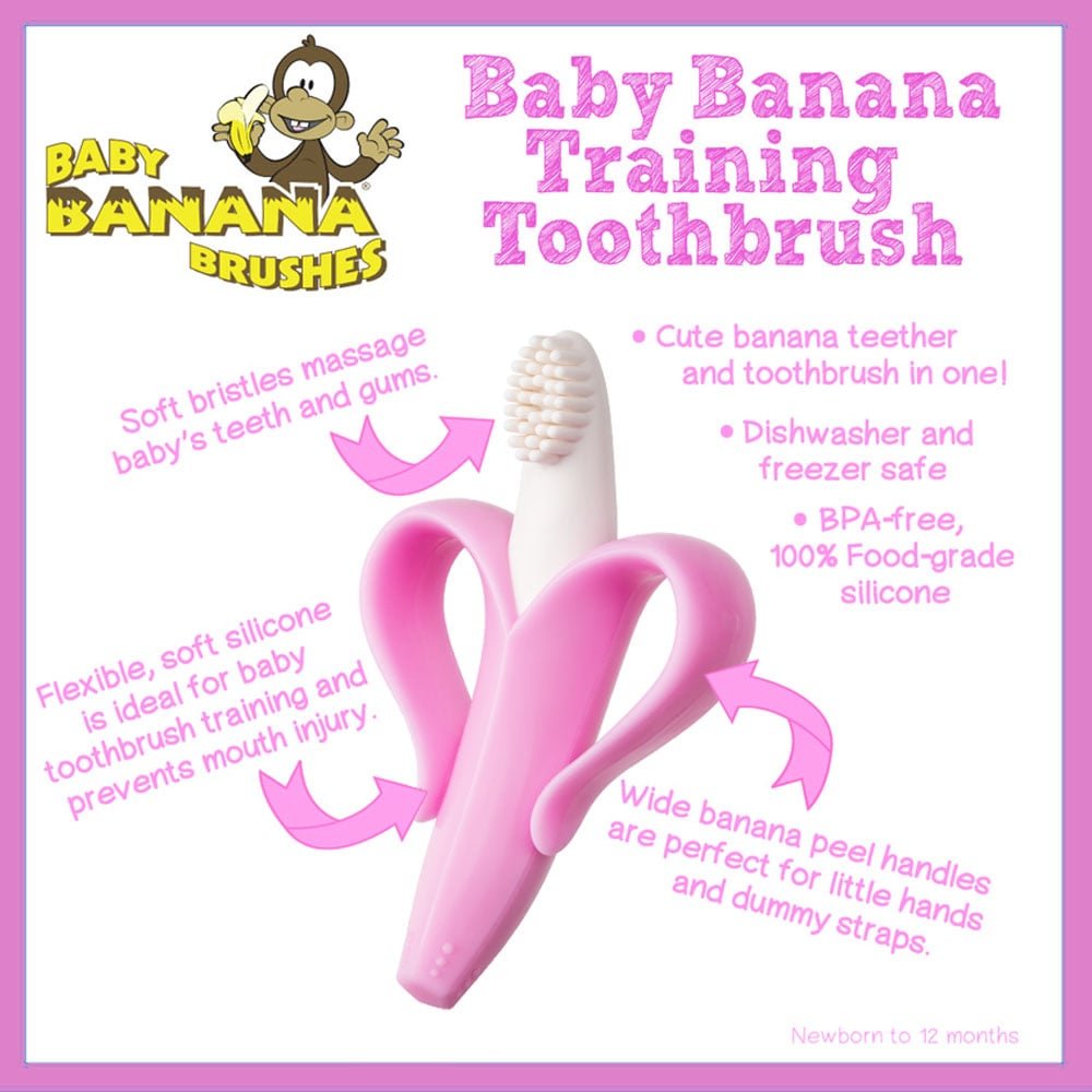 Baby Banana Infant & Toddler Toothbrush in One - Pink - Baby Tooth Land - 3 - Baby & Kids - ThePharmacy