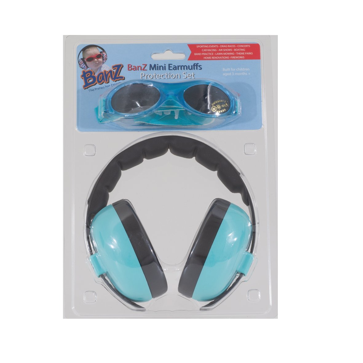 Baby Banz Baby Earmuff and Sunglasses Combination Pack - Aqua - Baby Banz - 2 - Baby & Kids - ThePharmacy