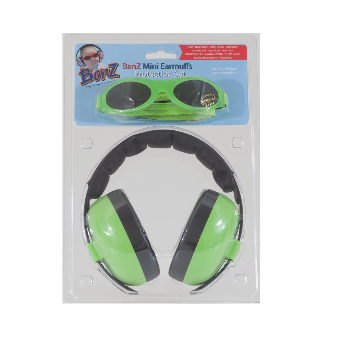 Baby Banz Baby Earmuff and Sunglasses Combination Pack - Lime - Baby Banz - 2 - Baby & Kids - ThePharmacy