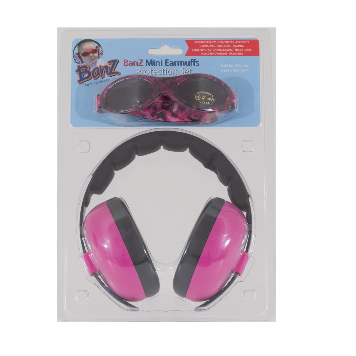 Baby Banz Baby Earmuff and Sunglasses Combination Pack - Magenta - Baby Banz - 2 - Baby & Kids - ThePharmacy