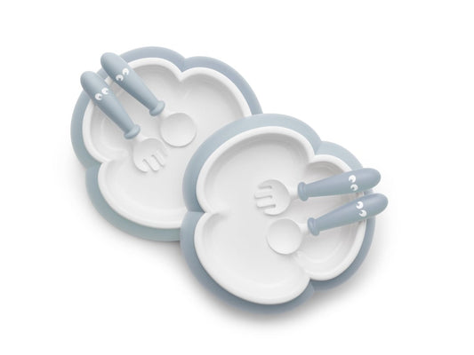 BabyBjorn Baby Plate, Spoon and Fork Set - Powder Blue (2 pack) - BabyBjorn - 1 - Baby & Kids - ThePharmacy
