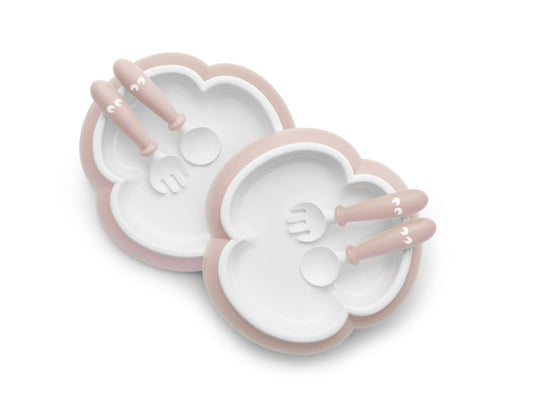 BabyBjorn Baby Plate, Spoon and Fork Set - Powder Pink (2 pack) - BabyBjorn - 1 - Baby & Kids - ThePharmacy
