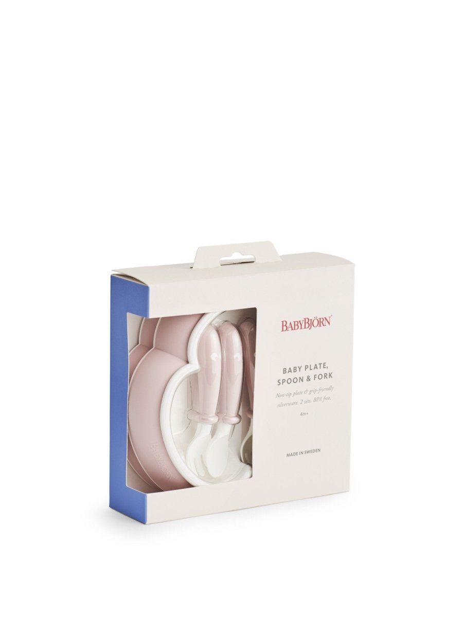 BabyBjorn Baby Plate, Spoon and Fork Set - Powder Pink (2 pack) - BabyBjorn - 2 - Baby & Kids - ThePharmacy