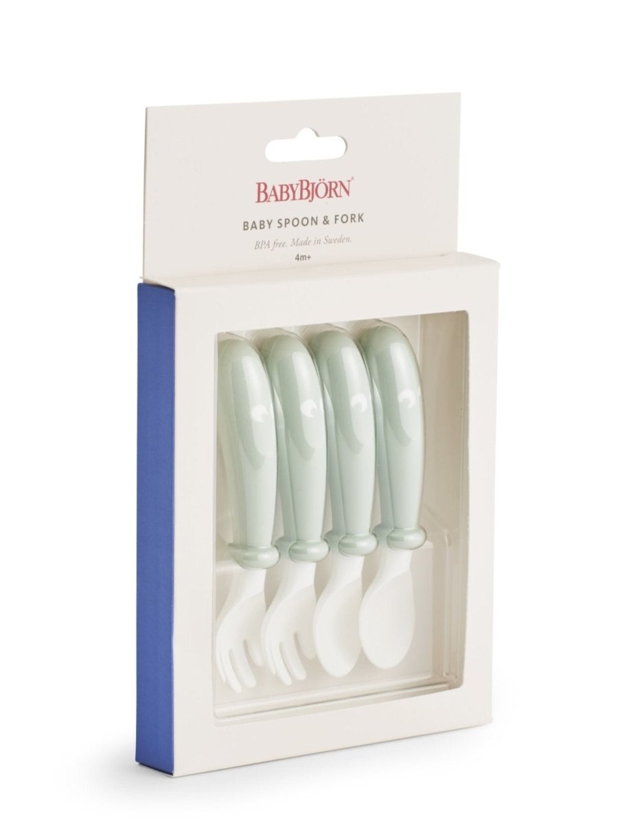 BabyBjorn Baby Spoon and Fork Set - Powder Green (4 pack) - BabyBjorn - 2 - Baby & Kids - ThePharmacy