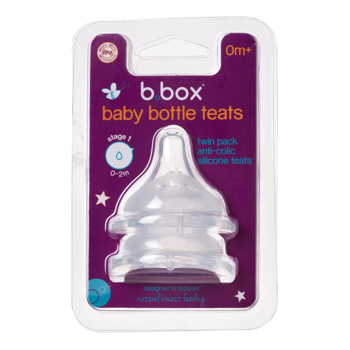 b.box Anti - Colic Teat Stage 1 0 - 2M (2 Pack) - B.Box - 2 - Baby & Kids - ThePharmacy