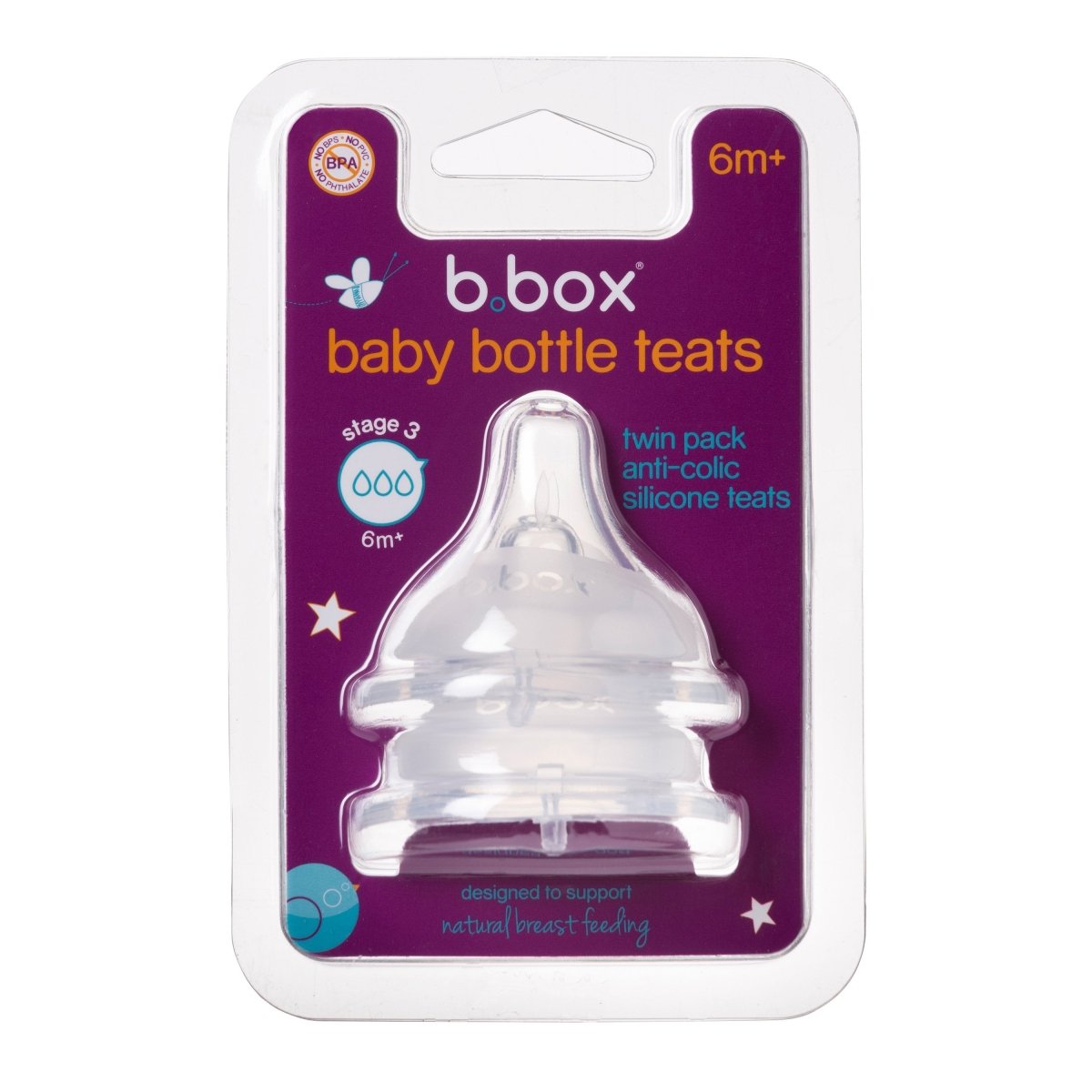 b.box Anti - Colic Teat Stage 3 6M+ (2 Pack) - B.Box - 2 - Baby & Kids - ThePharmacy