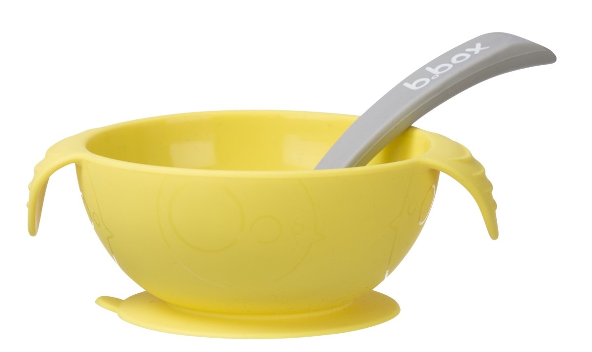 b.box Silicone First Feeding Set Bowl + Spoon - Lemon Sherbert - B.Box - 1 - Baby & Kids - ThePharmacy